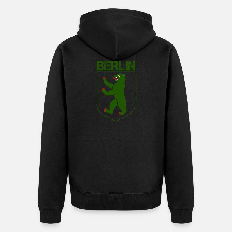 Armoiries de l'ours de Berlin - Veste à capuche bio Premium Unisexe - noir