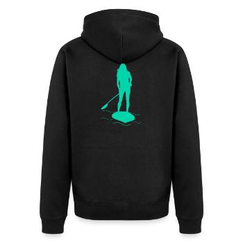 Stand Up Paddle - Unisex Premium Bio Zip Hoodie - Schwarz - Hinten - Nico (187cm)