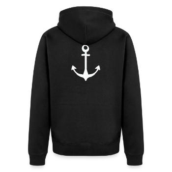 Ancre, port, voile, Hambourg, pêche, maritime - Veste à capuche bio Premium Unisexe - noir - Dos - Nico (187cm)