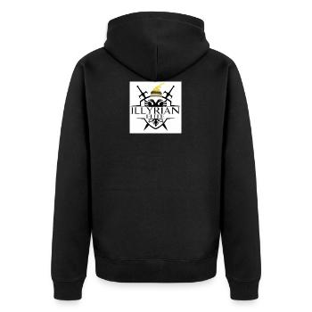 ILLYRIAN - Unisex Premium Bio Zip Hoodie - Schwarz - Hinten - Nico (187cm)