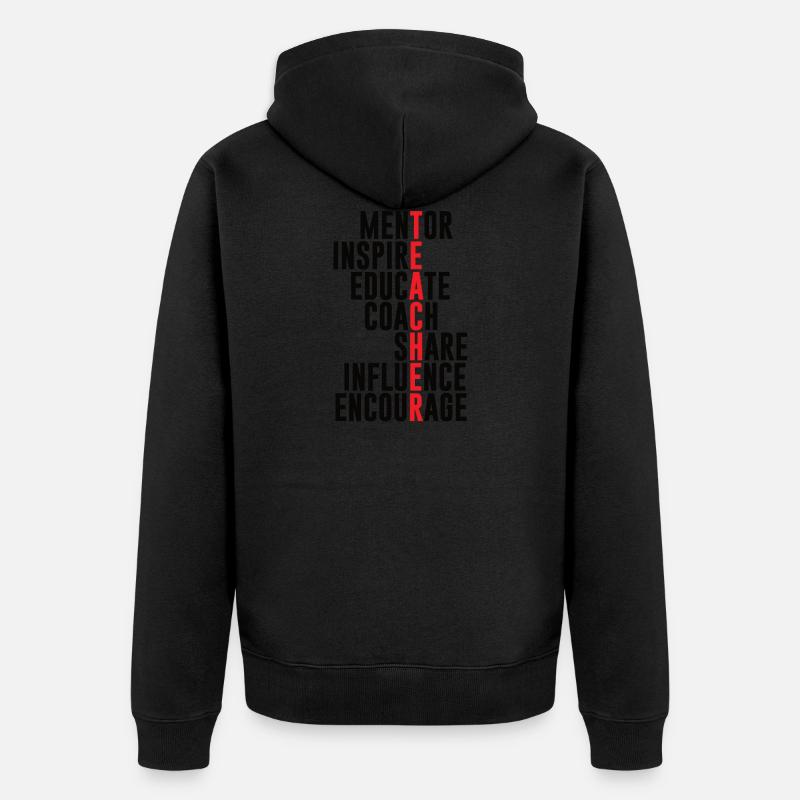 Lehrer - Unisex Premium Bio Zip Hoodie - Schwarz