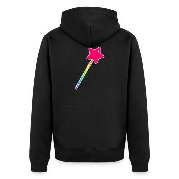 cute, colorful wand - Unisex Premium Organic Zip Hoodie - black - Back - Nico (187cm)