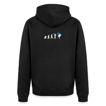 Judo Evolution cool judoka retro gift - Unisex Premium Organic Zip Hoodie - black - Back - Nico (187cm)