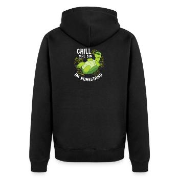 Rentner Renteneintritt Abschied Geschenk Lustige S - Unisex Premium Bio Zip Hoodie - Schwarz - Hinten - Nico (187cm)