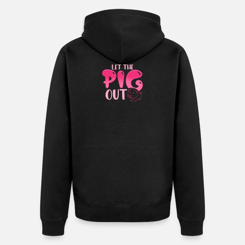 Let the pig out. - Unisex Premium Bio Zip Hoodie - Schwarz