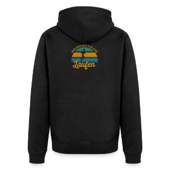 Mir Reichts ich geh Laufen - Unisex Premium Bio Zip Hoodie - Schwarz - Hinten - Nico (187cm)