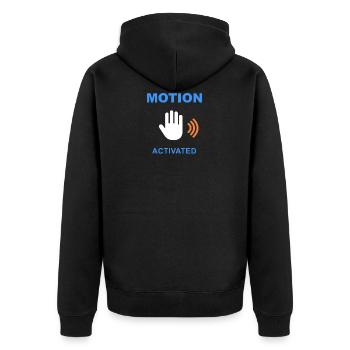 Motion Activated - Unisex Premium Organic Zip Hoodie - black - Back - Nico (187cm)