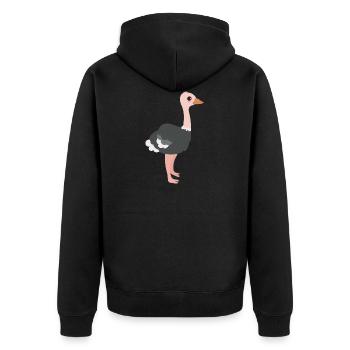 Strauß - Unisex Premium Bio Zip Hoodie - Schwarz - Hinten - Nico (187cm)