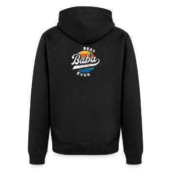 Best Baba Ever Türkischer Vater Papa Türkei Retro - Unisex Premium Bio Zip Hoodie - Schwarz - Hinten - Nico (187cm)