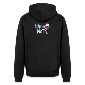 VIN PAS | VIN Pourquoi pas? Amateurs de vin Weingla - Veste à capuche bio Premium Unisexe - noir - Dos - Nico (187cm)