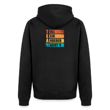 TEAM Toll Ein Anderer Machts Lustiges Arbeit Kolle - Unisex Premium Bio Zip Hoodie - Schwarz - Hinten - Nico (187cm)
