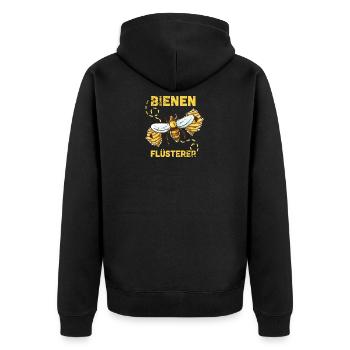 BIENEN FLÜSTERER | Retro Imker Bienenzucht Imkerei - Unisex Premium Bio Zip Hoodie - Schwarz - Hinten - Nico (187cm)