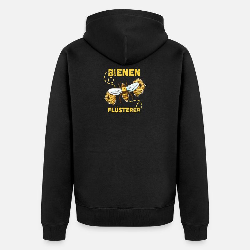 BIENEN FLÜSTERER | Retro Imker Bienenzucht Imkerei - Unisex Premium Bio Zip Hoodie - Schwarz