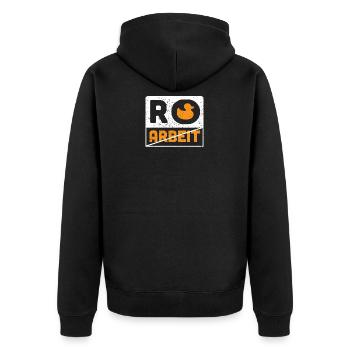 Rente Ente Ruhestand lustiges Kollegen Abschiedsge - Unisex Premium Bio Zip Hoodie - Schwarz - Hinten - Nico (187cm)