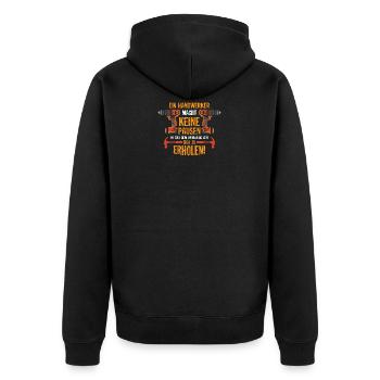 Ein Handwerker Macht Keine Pausen Werkzeug Zeit Zu - Unisex Premium Bio Zip Hoodie - Schwarz - Hinten - Nico (187cm)