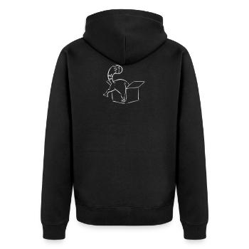 Cat in a Box Cat No No middle finger funny - Unisex Premium Organic Zip Hoodie - black - Back - Nico (187cm)