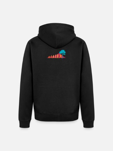 Evolution Holzfäller Baumfäller Kettensäge Förster - Unisex Premium Bio Zip Hoodie - Schwarz
