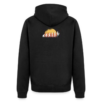 Evolution Women's Football Footballer Women Girls - Unisex Premium Organic Zip Hoodie - black - Back - Nico (187cm)