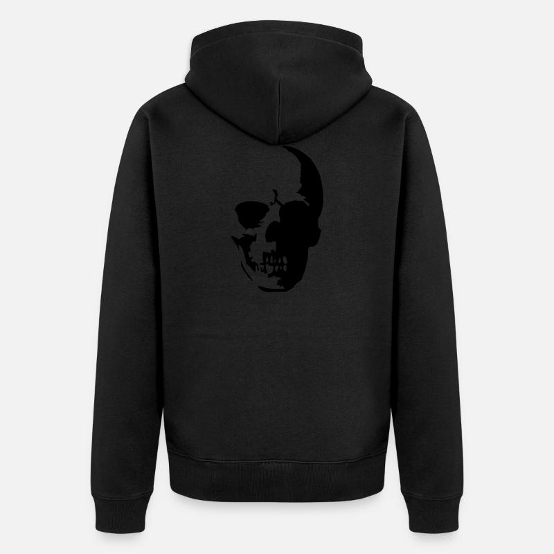 Skull Shadow - Unisex Premium Bio Zip Hoodie - Schwarz