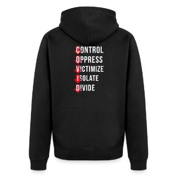 Covid Contrôle Supprimer La victimisation Isoler - Veste à capuche bio Premium Unisexe - noir - Dos - Nico (187cm)