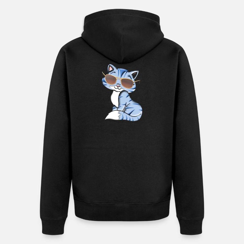 Chat cool - Veste à capuche bio Premium Unisexe - noir