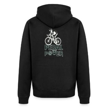 pedal power, Bicycle, Bike, Bicycle - Unisex Premium Organic Zip Hoodie - black - Back - Nico (187cm)