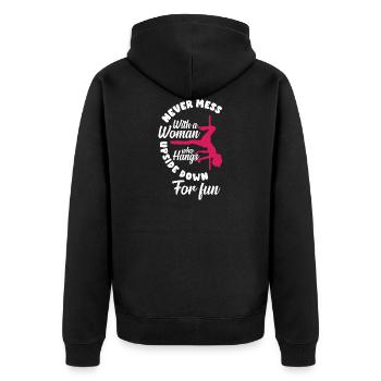 Pole Dance Fitness Coreography Dance Funny Pole - Unisex Premium Bio Zip Hoodie - Schwarz - Hinten - Nico (187cm)