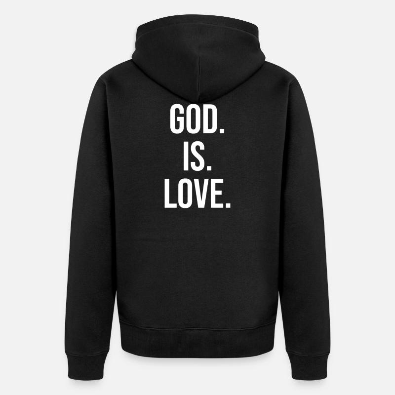 Dieu est amour - Veste à capuche bio Premium Unisexe - noir