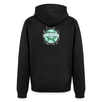 Eco Non Ego Ecofriendly et le cadeau activiste - Veste à capuche bio Premium Unisexe - noir - Dos - Nico (187cm)