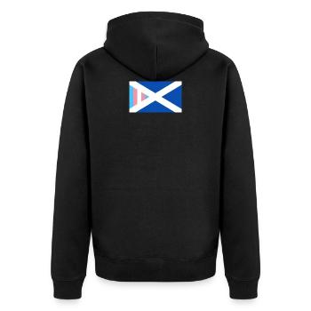 Transgender Pride Saltire - Unisex Premium Organic Zip Hoodie - black - Back - Nico (187cm)