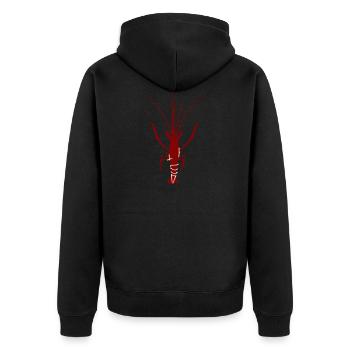 Hummer Meeresfrüchte Krebstiere Krebse Vektor - Unisex Premium Bio Zip Hoodie - Schwarz - Hinten - Nico (187cm)