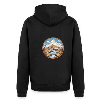 Nix wie raus - perfekt für Outdoor Fans - Unisex Premium Bio Zip Hoodie - Schwarz - Hinten - Nico (187cm)