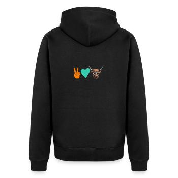 Cow Cattle Highland Cattle - Unisex Premium Organic Zip Hoodie - black - Back - Nico (187cm)