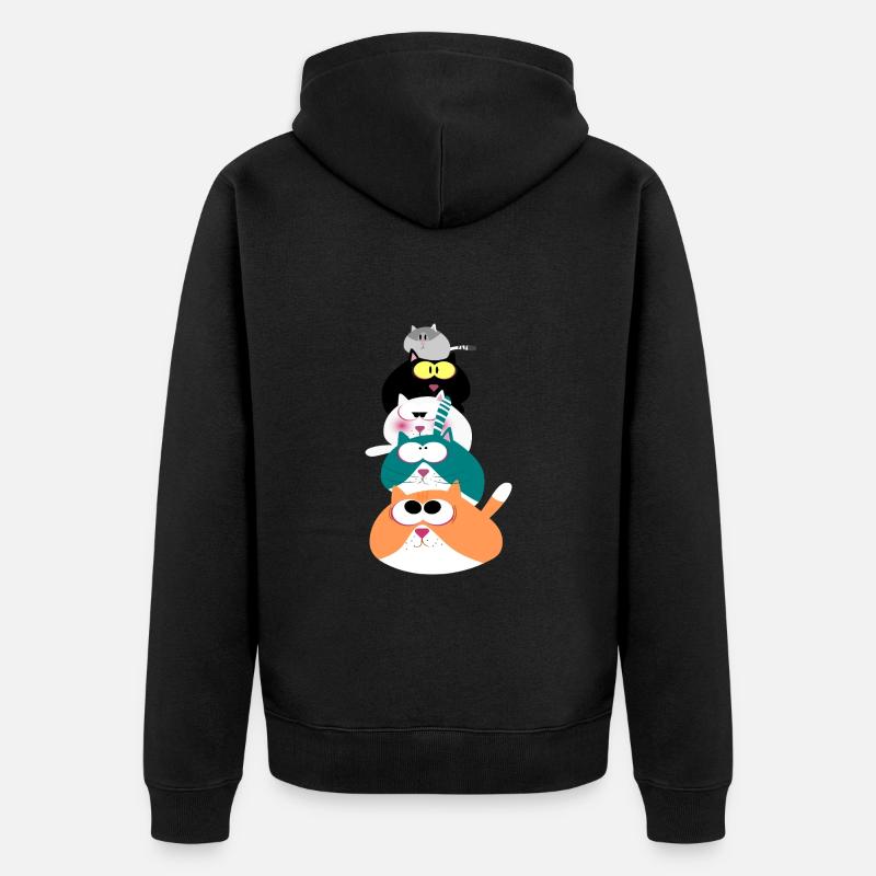 Chats - Veste à capuche bio Premium Unisexe - noir