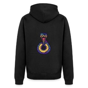 Serpent Cobra Halloween Bande Dessinée - Veste à capuche bio Premium Unisexe - noir - Dos - Nico (187cm)