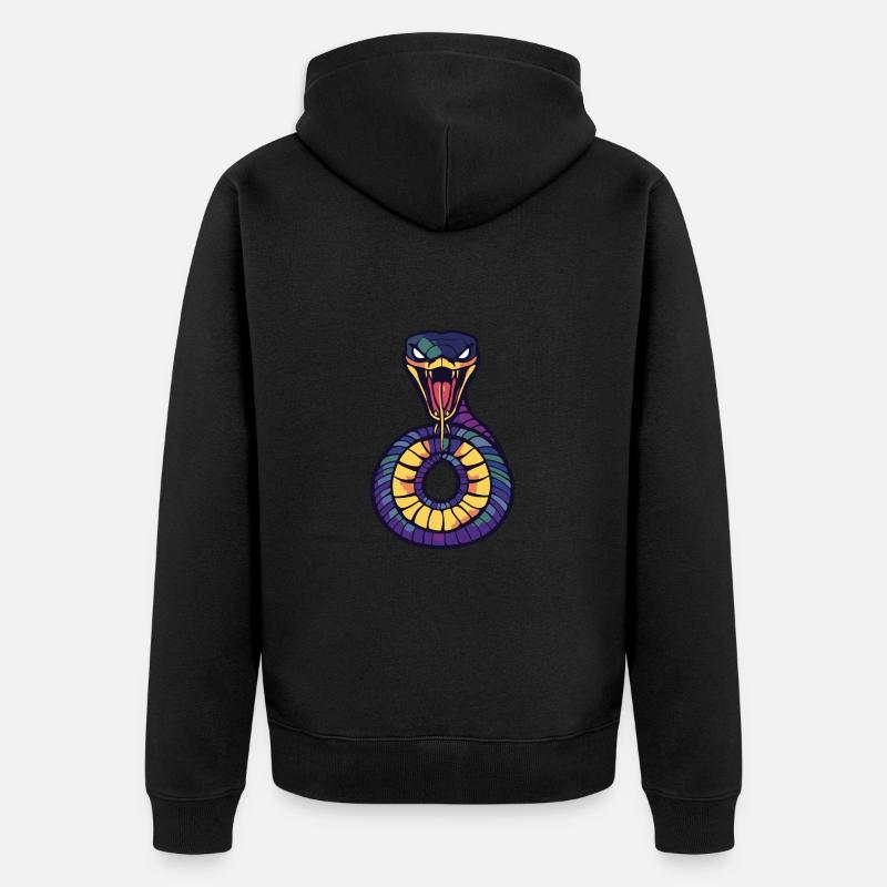 Schlange Kobra Halloween Comic - Unisex Premium Bio Zip Hoodie - Schwarz