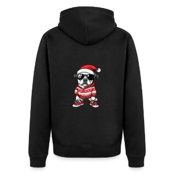 Staffordshire Bull Terrier Chien Noël Noël - Veste à capuche bio Premium Unisexe - noir - Dos - Nico (187cm)