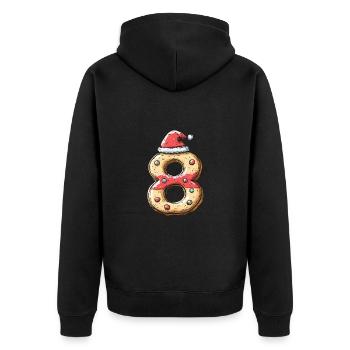 8 Numéro Noël - Veste à capuche bio Premium Unisexe - noir - Dos - Nico (187cm)