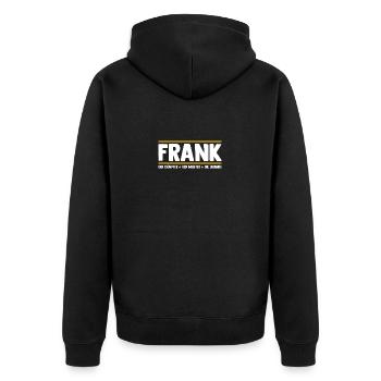 Frank - Unisex Premium Organic Zip Hoodie - black - Back - Nico (187cm)