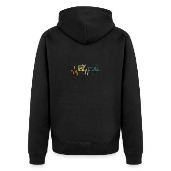Cow Beef Heartbeat Highland Cattle - Unisex Premium Organic Zip Hoodie - black - Back - Nico (187cm)