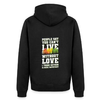 Outdoor Bäume Umweltschutz Waldtier - Unisex Premium Bio Zip Hoodie - Schwarz - Hinten - Nico (187cm)