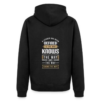 Work Profession Team - Unisex Premium Organic Zip Hoodie - black - Back - Nico (187cm)