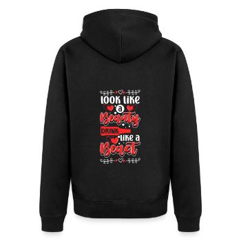Celebrate Drinking Party make girls' evening - Unisex Premium Organic Zip Hoodie - black - Back - Nico (187cm)