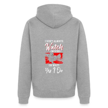 Kino Film-Zitate Action Film-Fan - Unisex Premium Bio Zip Hoodie - Grau meliert - Hinten - Nico (187cm)