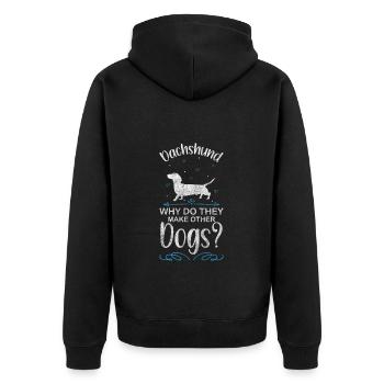 Teckel, Chien, Chasseur, Chien De Chasse - Veste à capuche bio Premium Unisexe - noir - Dos - Nico (187cm)