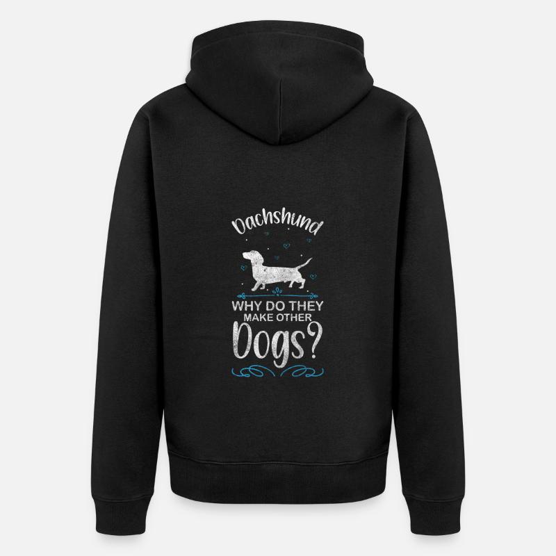 Dackel Hunde Jäger Jagdhund - Unisex Premium Bio Zip Hoodie - Schwarz