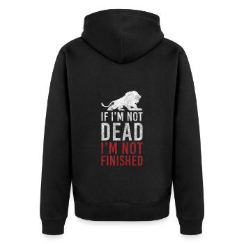 König Safari Rudel - Unisex Premium Bio Zip Hoodie - Schwarz - Hinten - Nico (187cm)