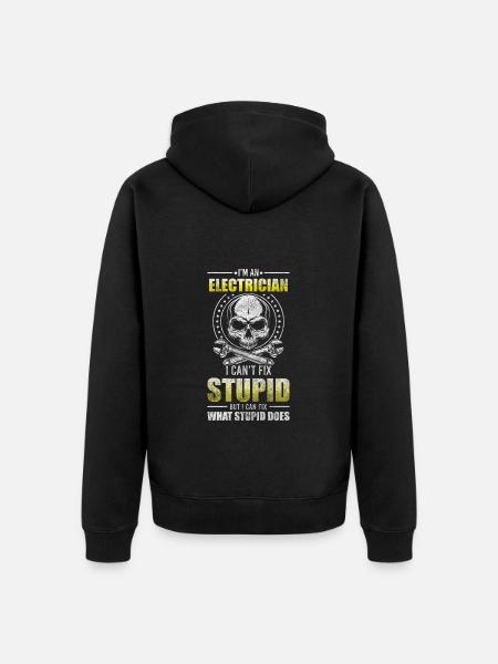 Electricity Watt Lightning - Unisex Premium Organic Zip Hoodie - black