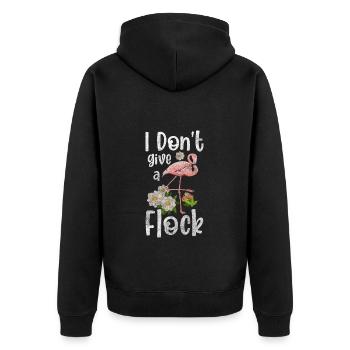 Mir Egal Attitude Gleichgültigkeit - Unisex Premium Bio Zip Hoodie - Schwarz - Hinten - Nico (187cm)