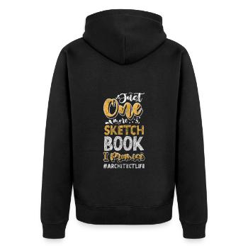 Architekt Häuser Architekturbüro - Unisex Premium Bio Zip Hoodie - Schwarz - Hinten - Nico (187cm)